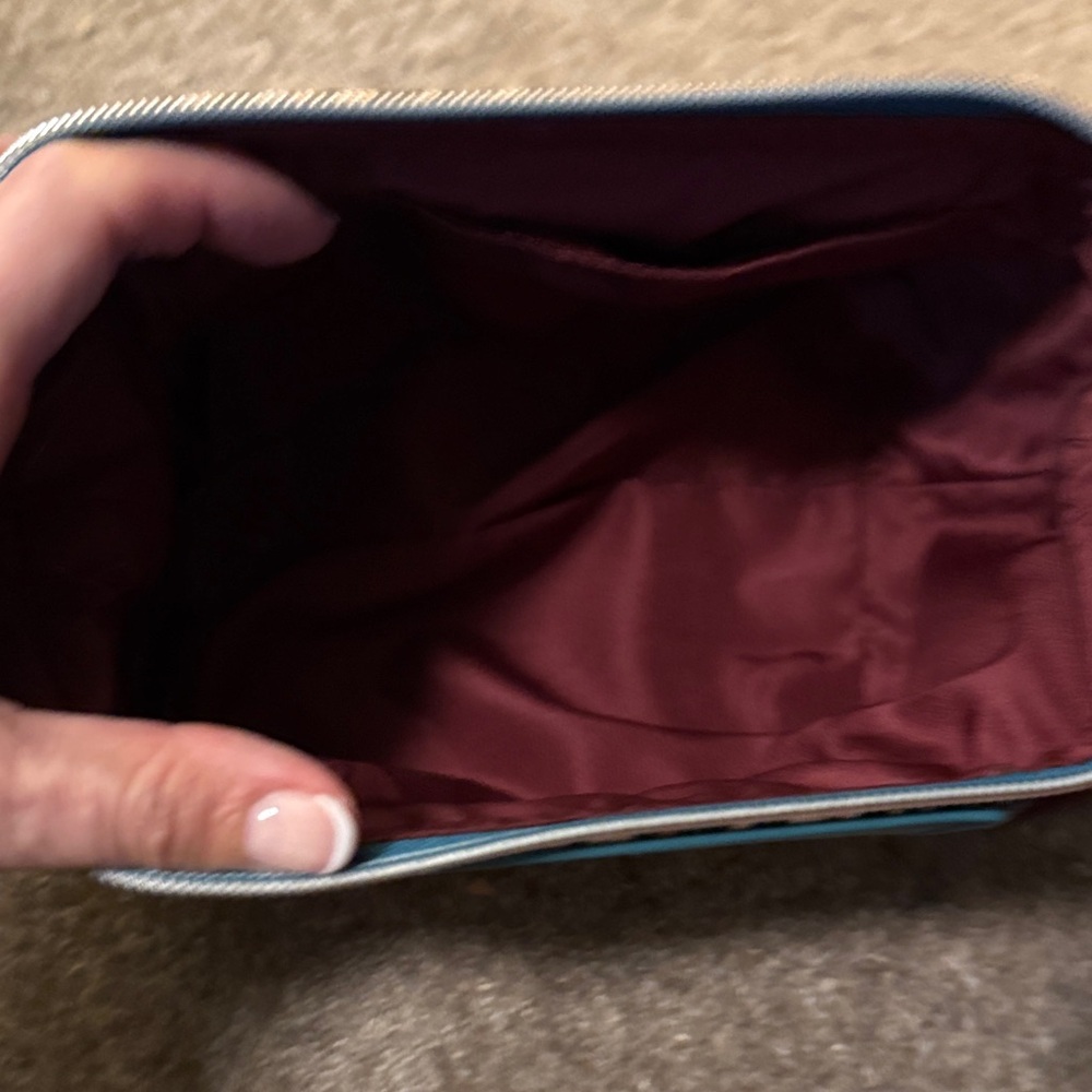Sephora Leopard Print Cosmetic Bag with Burgundy and Teal - Picture 3 of 3